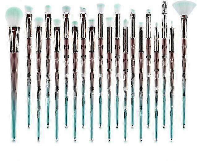 20-Piece Professional Makeup Brush Kit in Elegant Grey-Blue