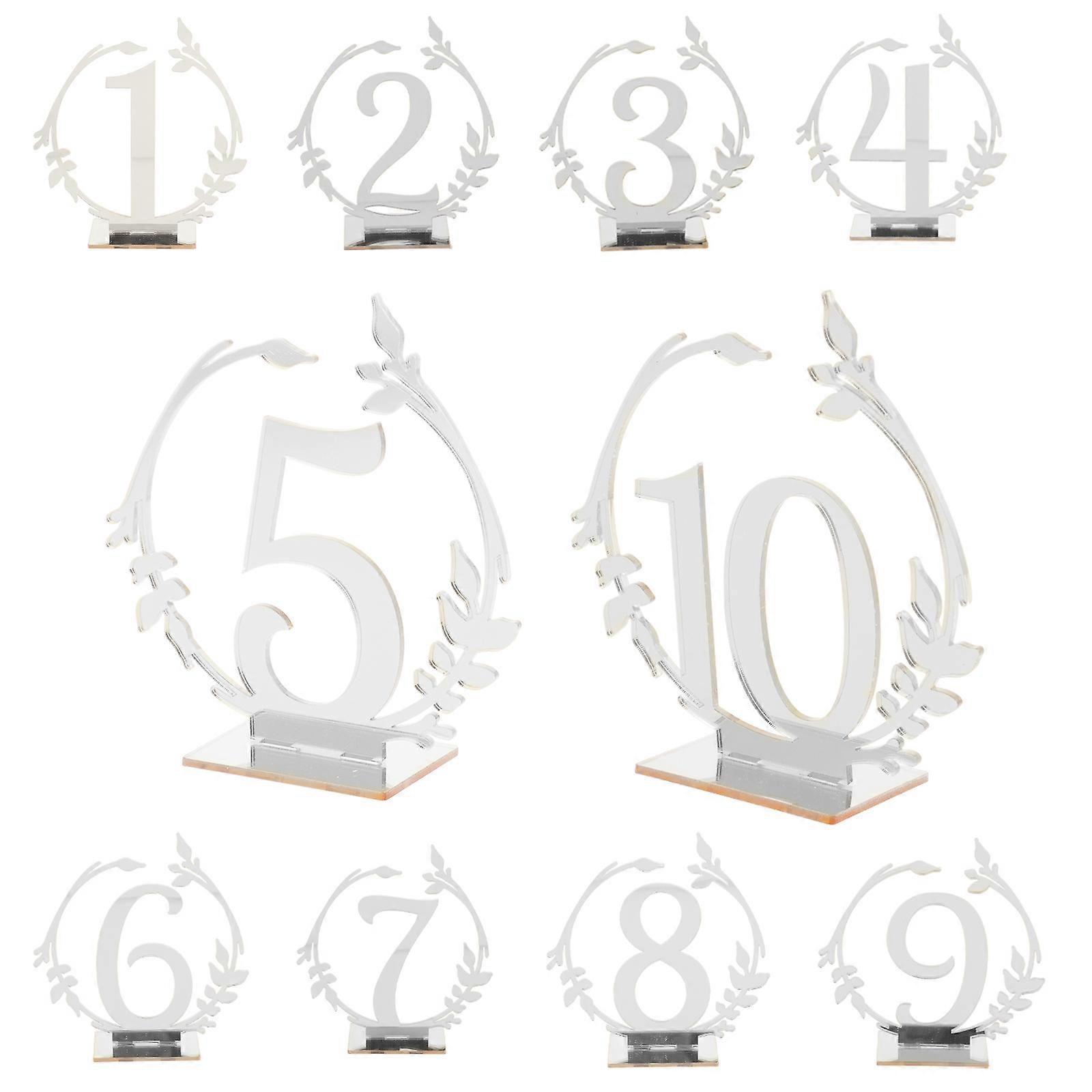 Wedding Decor Table Number Sign Suitable For Banquets And Retail Stores Featuring Refined Style 10Pcs