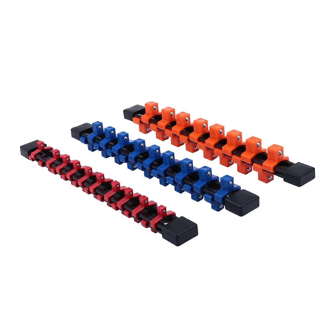 3 pieces plastic tray portable toolbox socket organizer wrench socket box in quality adjustable socket holder metal