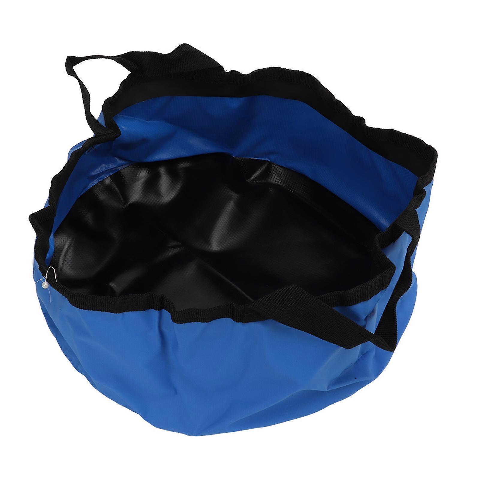 Blue 7.5L Collapsible Bucket with Handle Lightweight PVC Basin