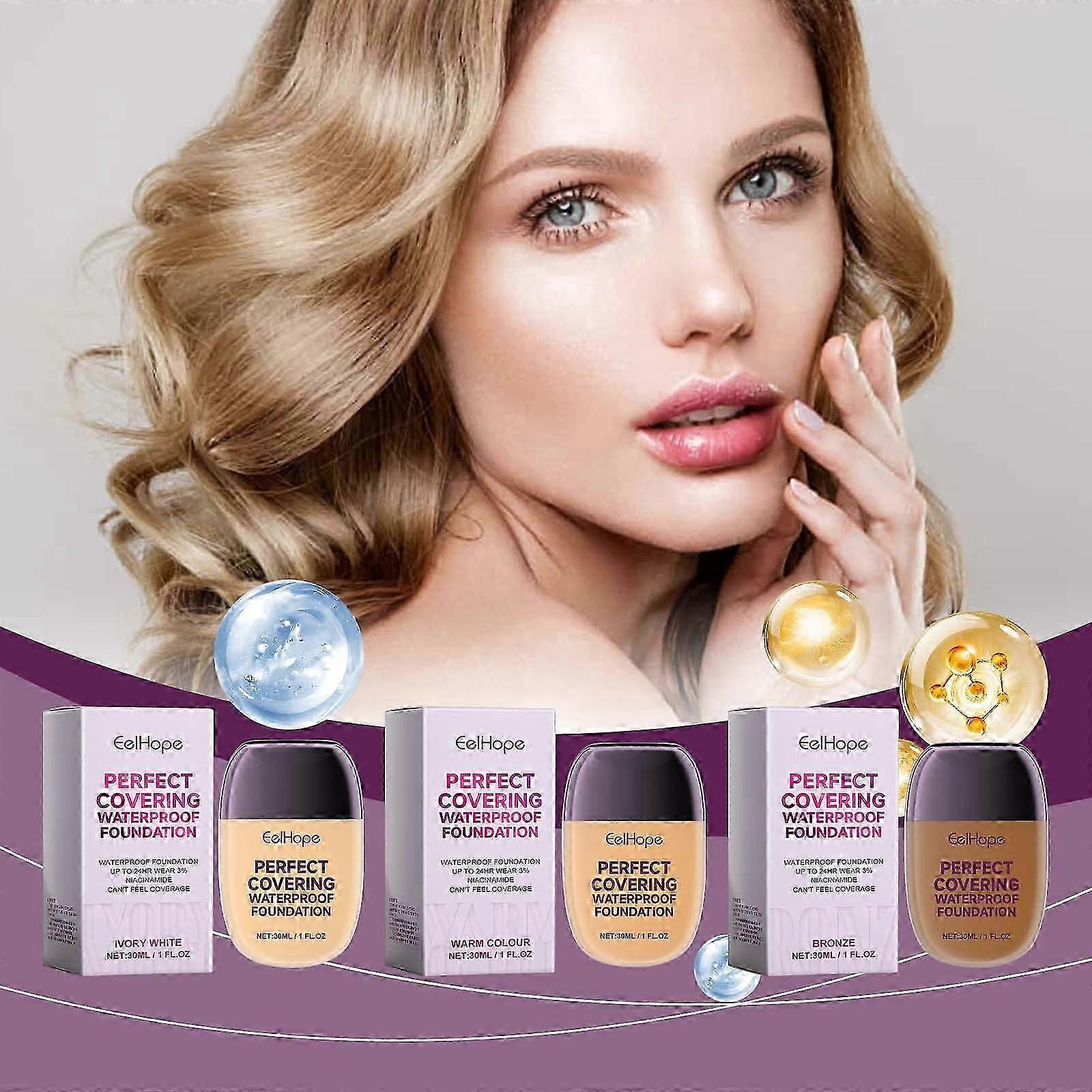 New Double Lasting Foundation, High Coverage Weightless Foundation, 8-Hours Lasting Double Cover, Hydrating Makeup Foundation