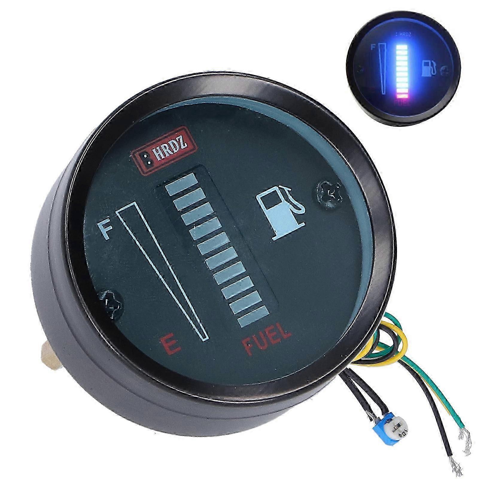 Indicatore del misuratore del carburante a LED, diametro 52 mm, resistenza regolabile 12 V per auto e moto