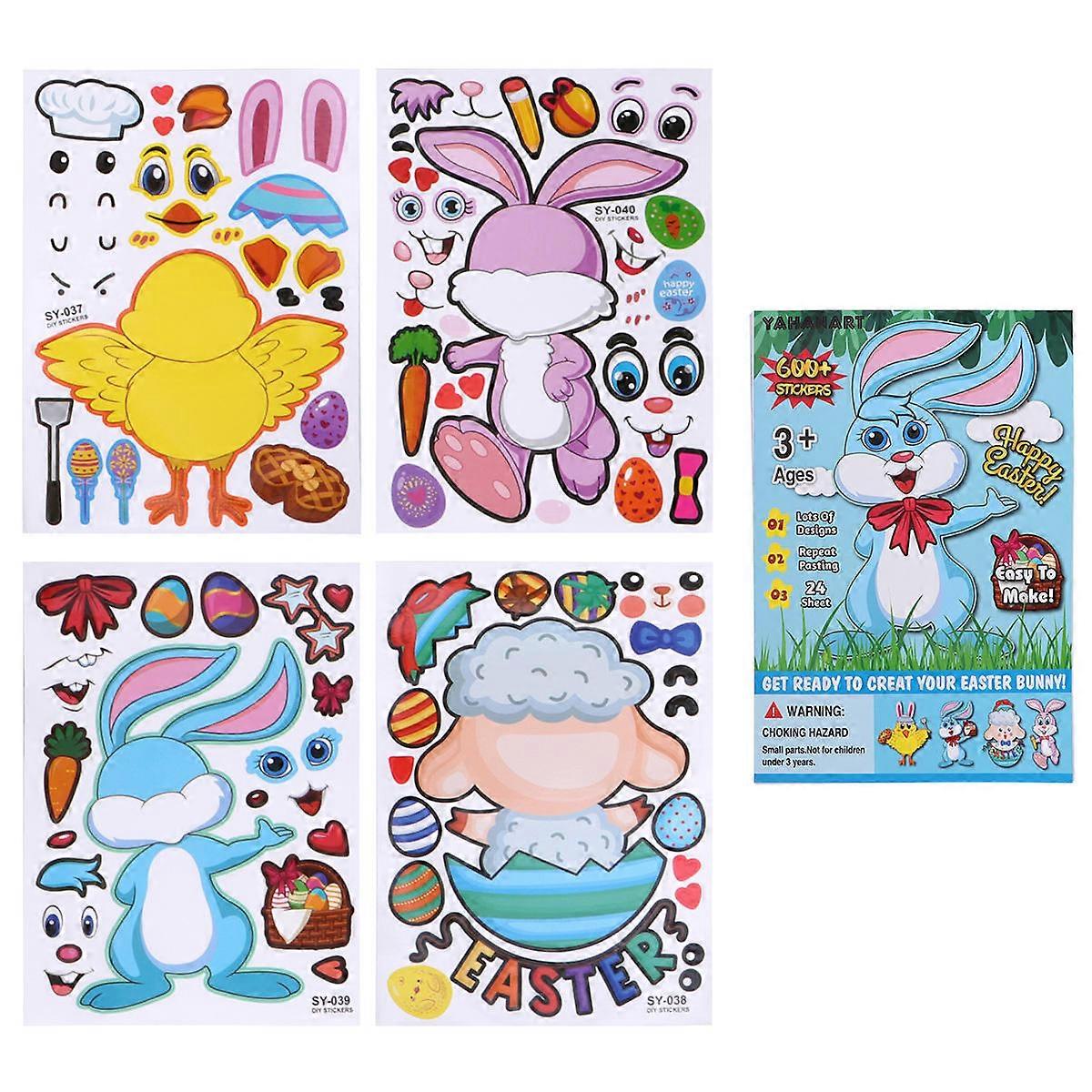 Make Animal Face Stickers Assorted Color For Kids Easter Party Fun Craft Project Trading 25 Sheets
