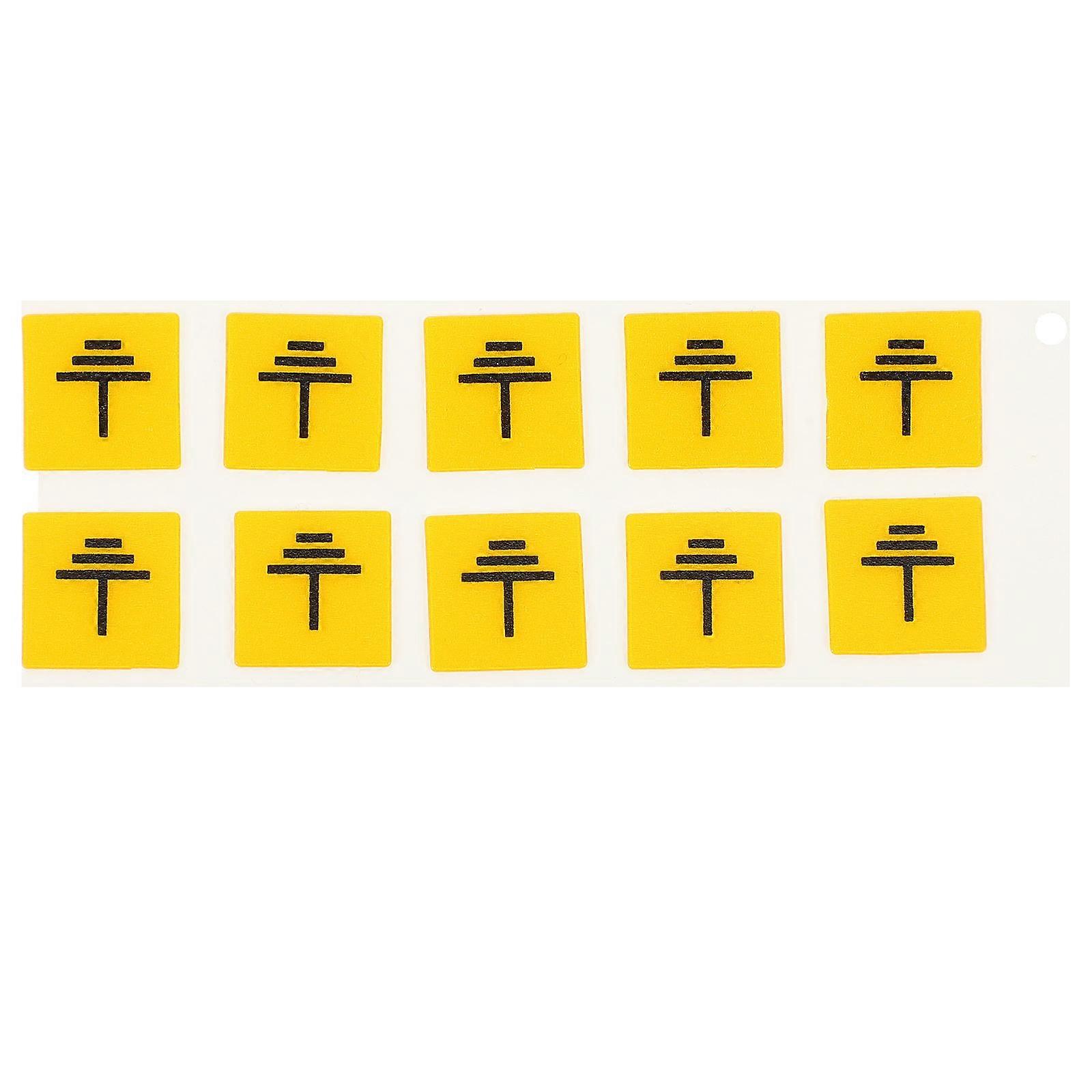 Grounding Label Stickers 10Pcs For Electrical Equipment Safety In Yellow Color Simple Design Ideal For Daily Use And Workplace Safety