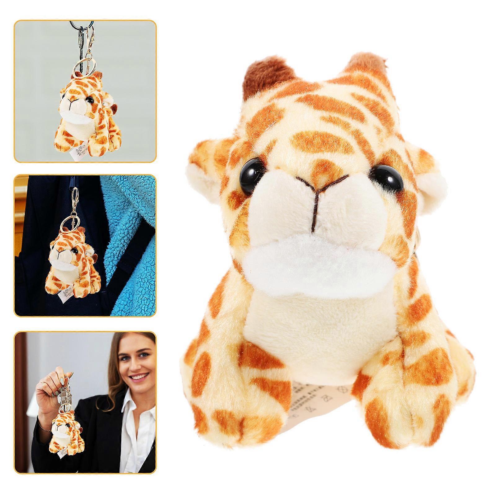 Giraffe Plush Keychain Aesthetic Bag Charm for Handbags Decorative Fluffy Keychain Multi 2.5 Inch