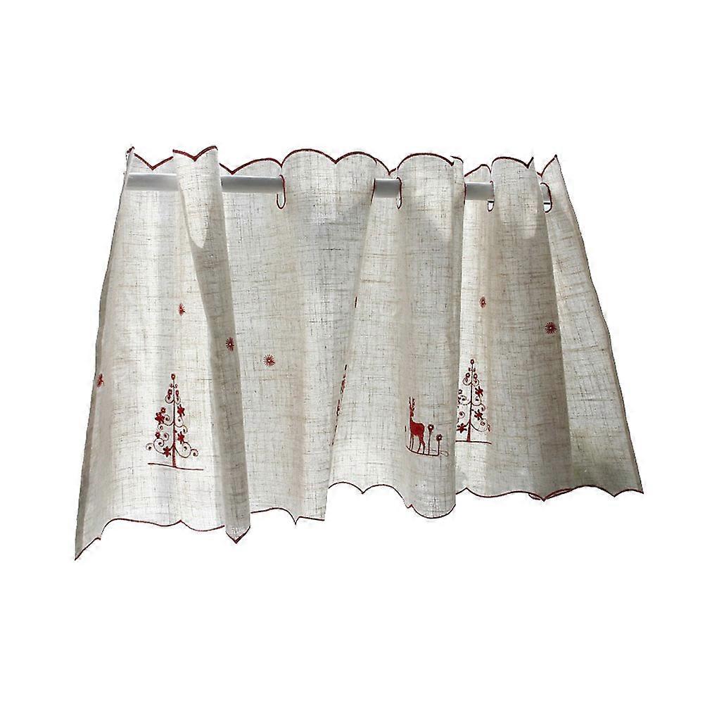 Deer Kitchen Curtains Rectangular Shading Design Perfect For Homeowners During Christmas 1Pack