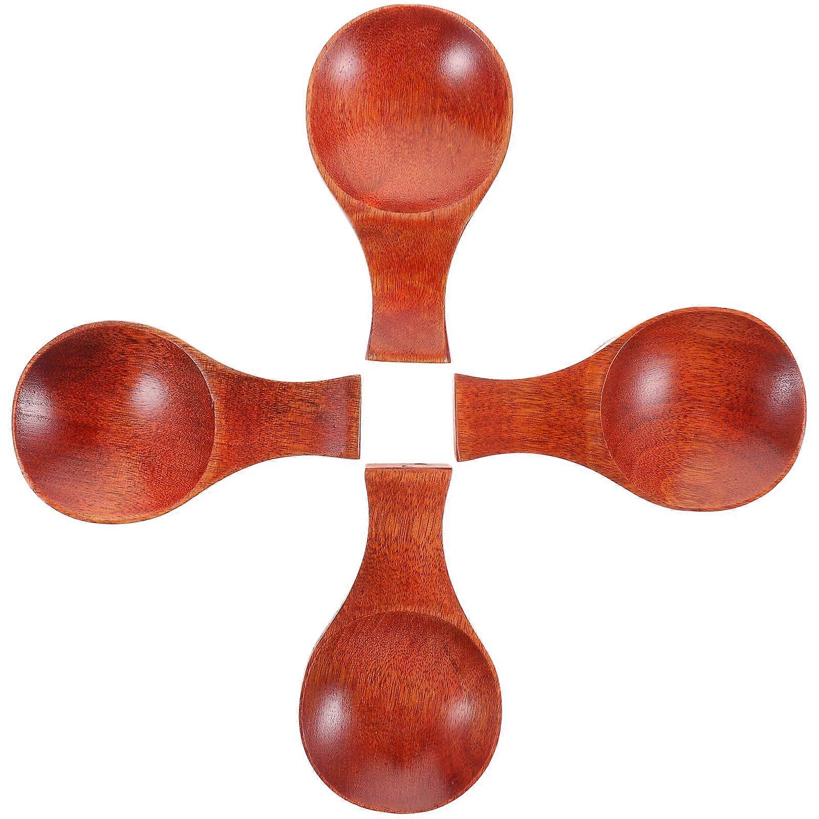 Wooden Chopstick Holder with Spoon Rest Natural Brown Wood Grain Adds Rustic Charm 4pcs