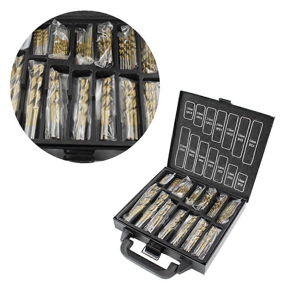 Titanium Steel Drill Bit Set for Drilling Various Materials with Black Coating 1 5mm to 10mm