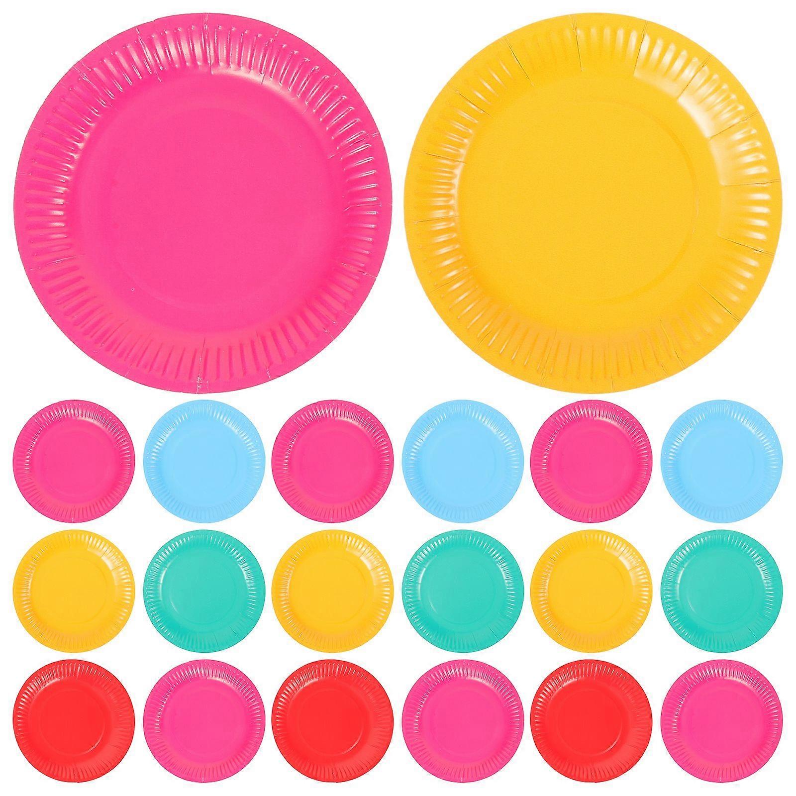 100 قطعة لوحة ورقية لوحة كعكة ورقية يمكن التخلص منها ملونة لديكور حفلة عيد ميلاد