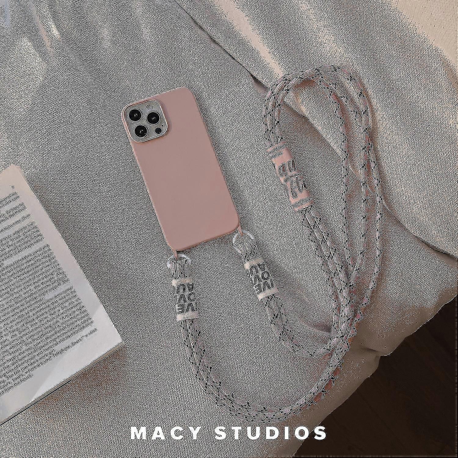 Simple Silicone Shockproof Phone Case Compatible With Iphone 12/13 Series With Crossbody Drawstring