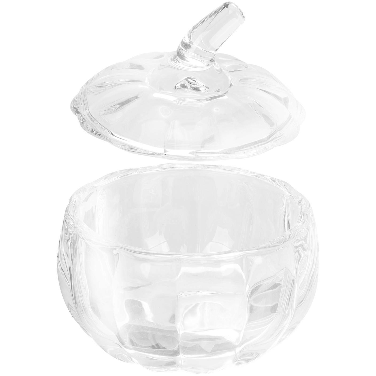 Transparent Glass Pumpkin Shaped Candy Container with Decorative Design for Snacks, Spices, Sweets, and Jewelry Storage – Multipurpose Kitchen & Home