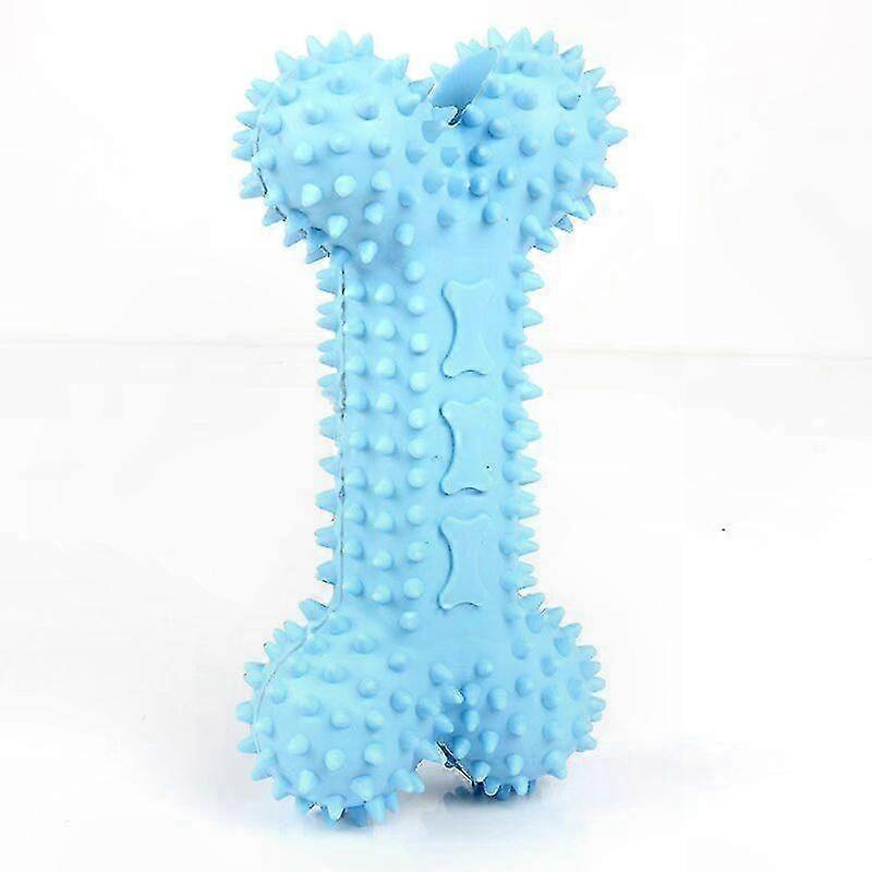 Textured Bone-Shaped Chew Toy for Teething Puppies, Blue, Suitable for Small Breeds Up to 8 kg