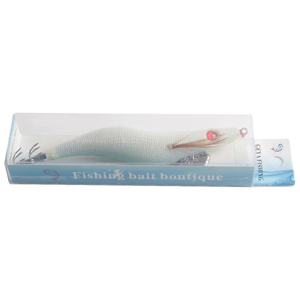 White Plastic Shrimp Lures for Fishing Use with Luminous Design and High Metal Hooks 4 Pcs