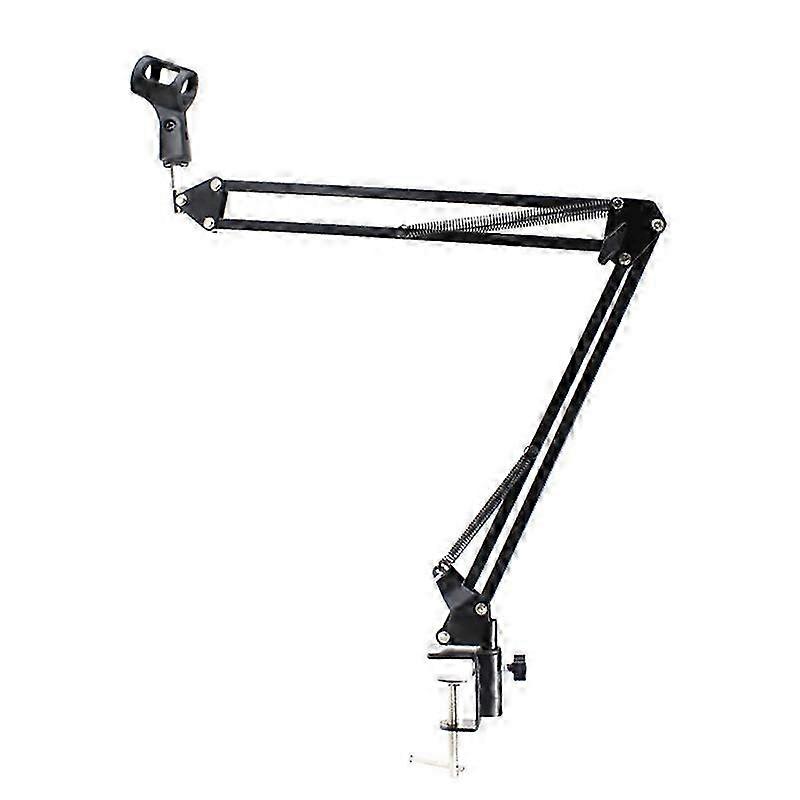 Extendable Recording Microphone Holder Suspension Boom Scissor Arm Stand Holder with Mic Clip Table Mounting Clamp