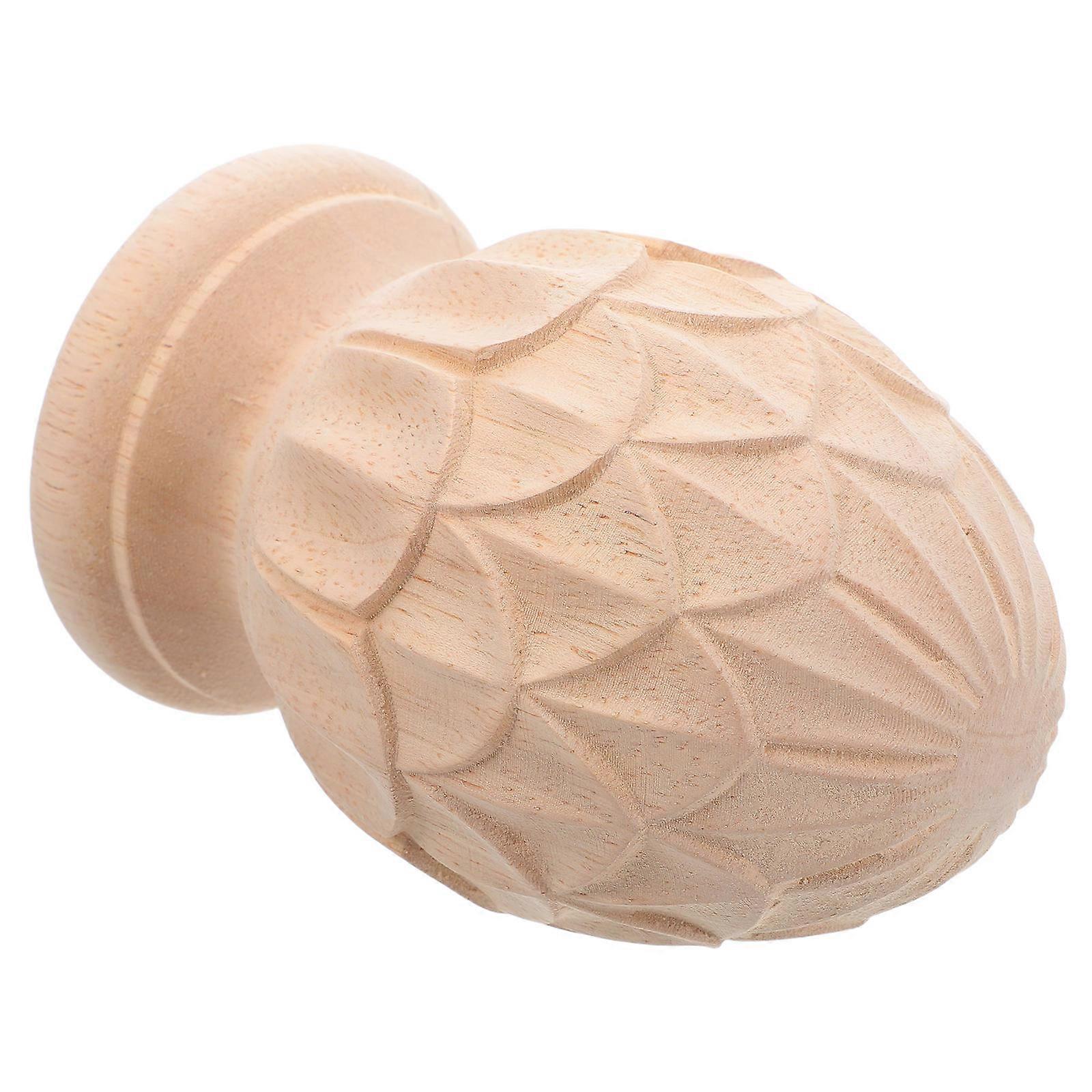 Wood Finial Decorative Pineapple Post Topper for Bed Posts Stair Balusters European Style Crafted from Wood Easy Installation for DIY Craft Projects