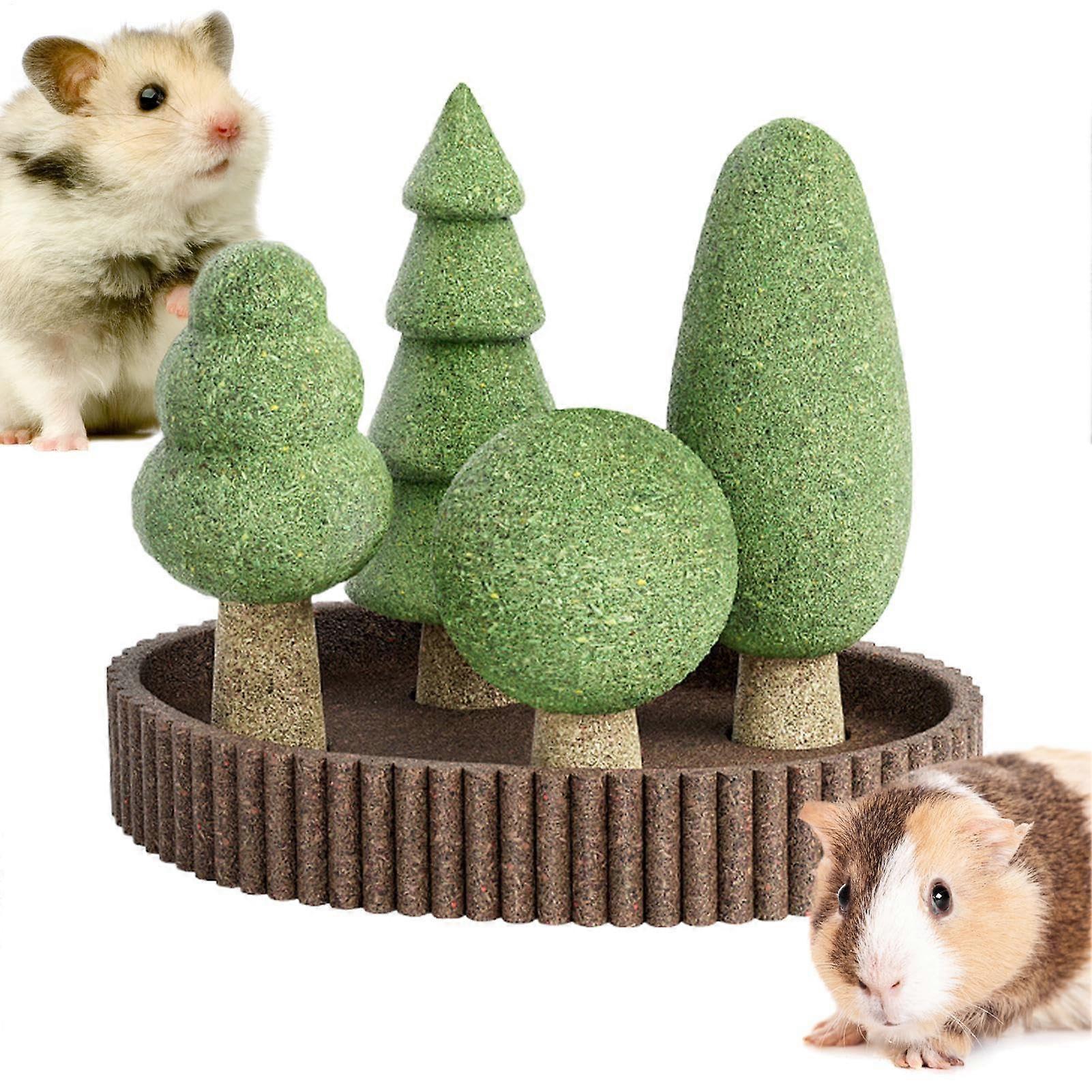 Chew Toys for Small Pets - 5 Pack Hamster Chewing Teething Jungle Theme Toys - Cage Decor for Squirrels Rabbits Gerbils