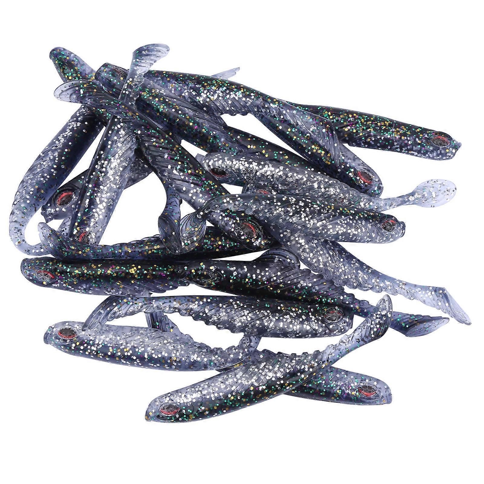 20Pcs Artificial Simulation Silicone Fishing Lure Soft Bait T Tail Soft Worm Accessory