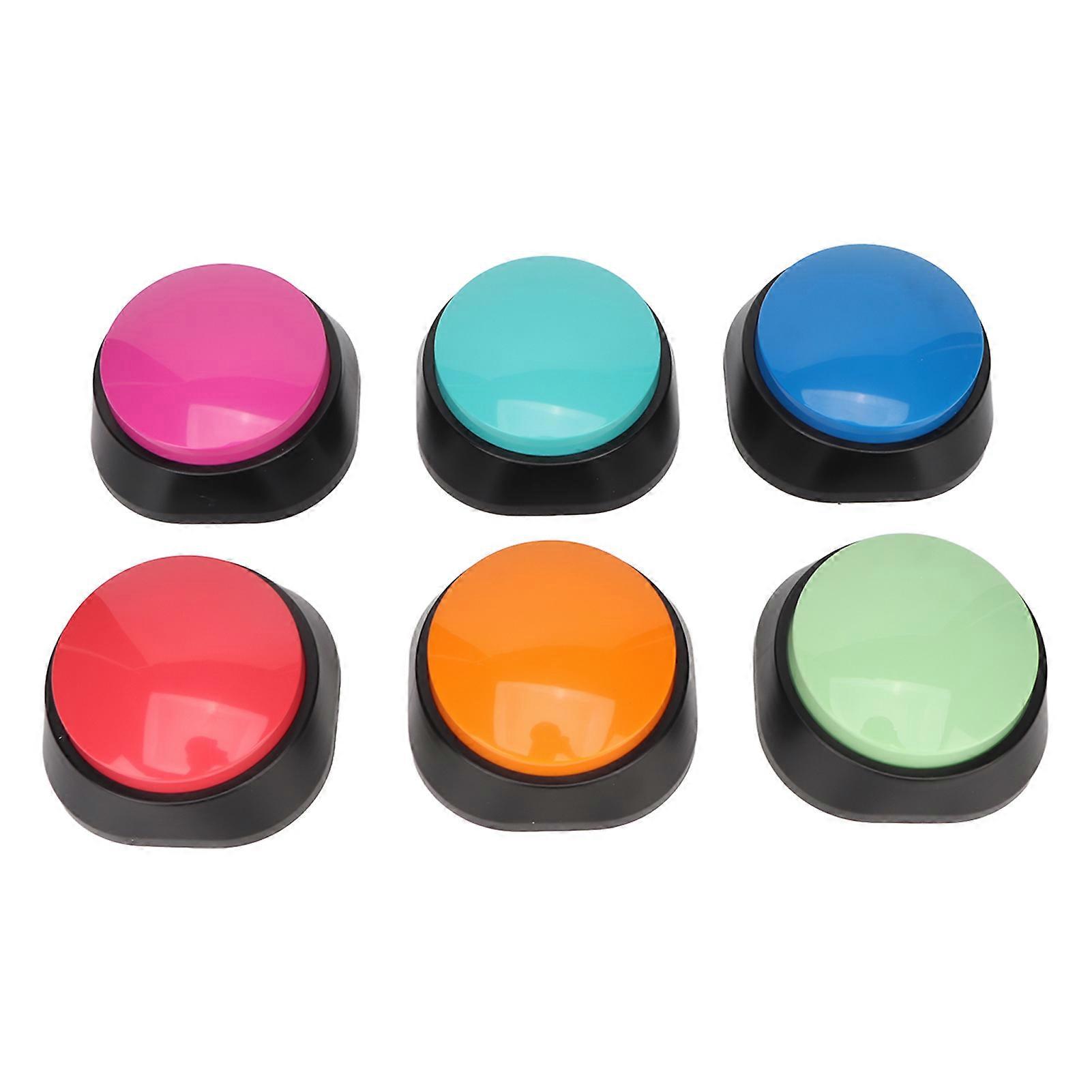 6PCS Voice Recording Button 30 Seconds Recordable Talking Buttons Pet Training Buzzer for Communication