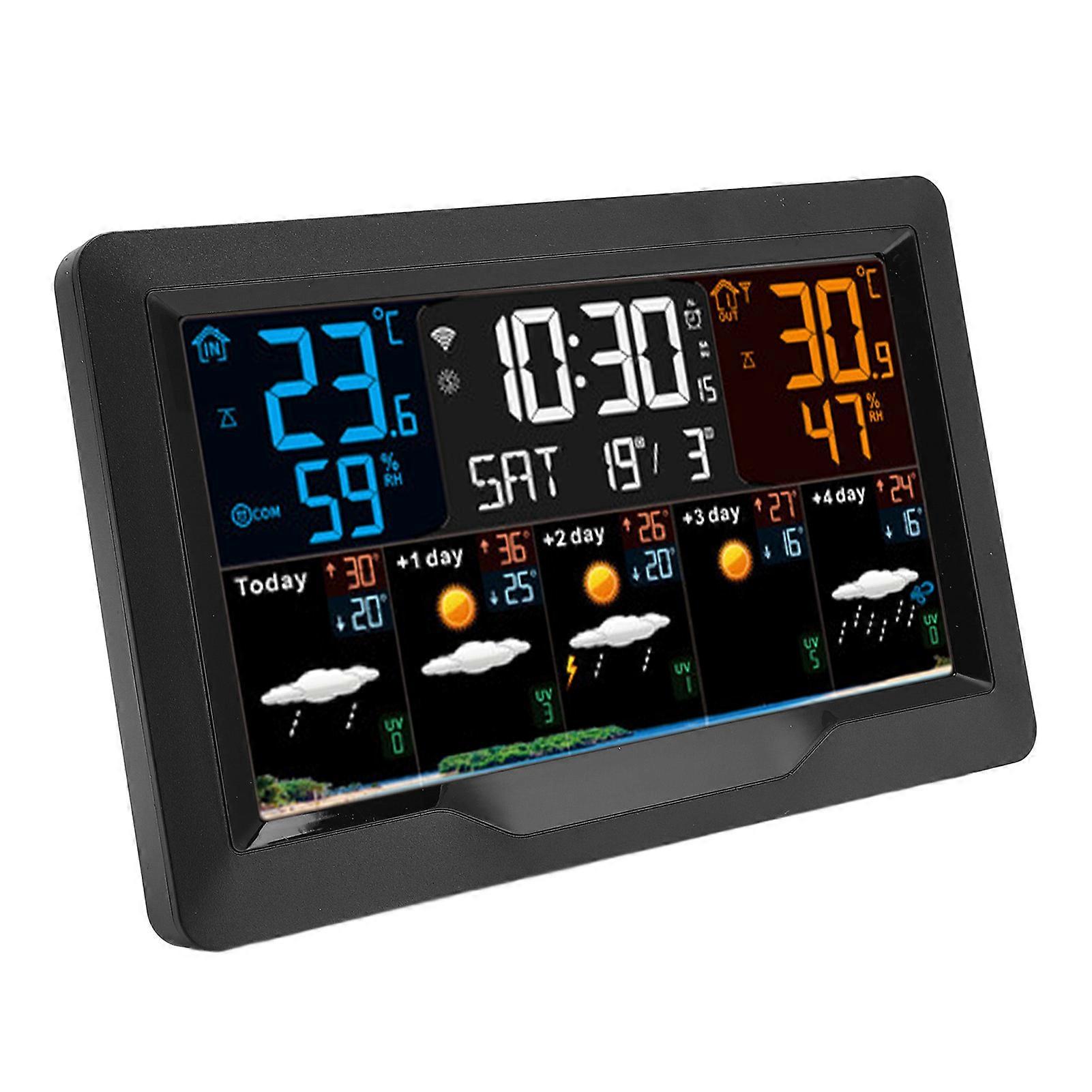 Smart Weather Clock WiFi Wireless Digital Temp Humidity US Plug