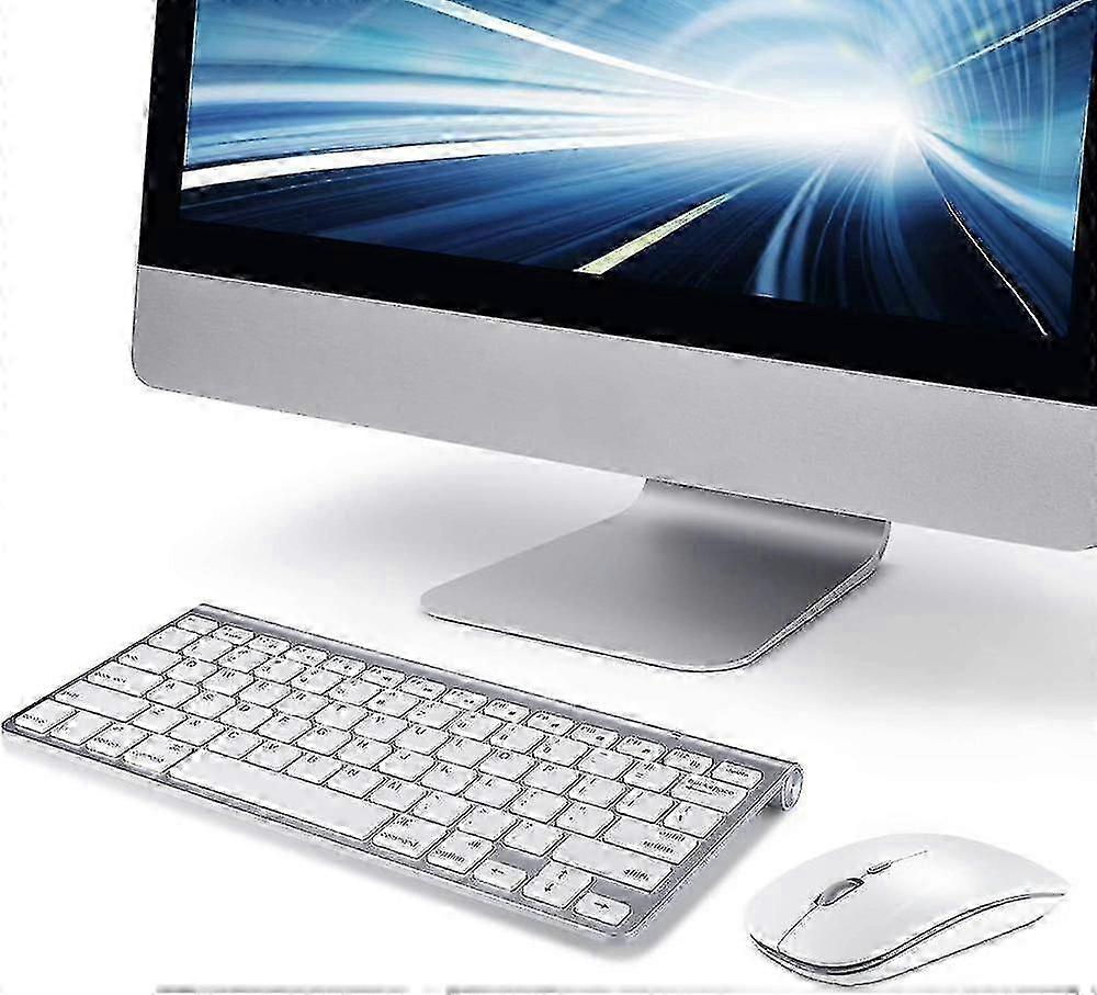 2.4G Wireless Keyboard and Mouse Set Compatible with Apple iMac, Windows, or Android