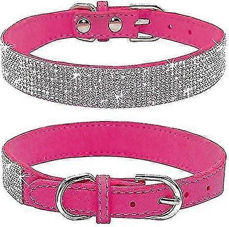 Rhinestone Dog Collar, Cute Dazzling Sparkling Soft Suede Leather D...