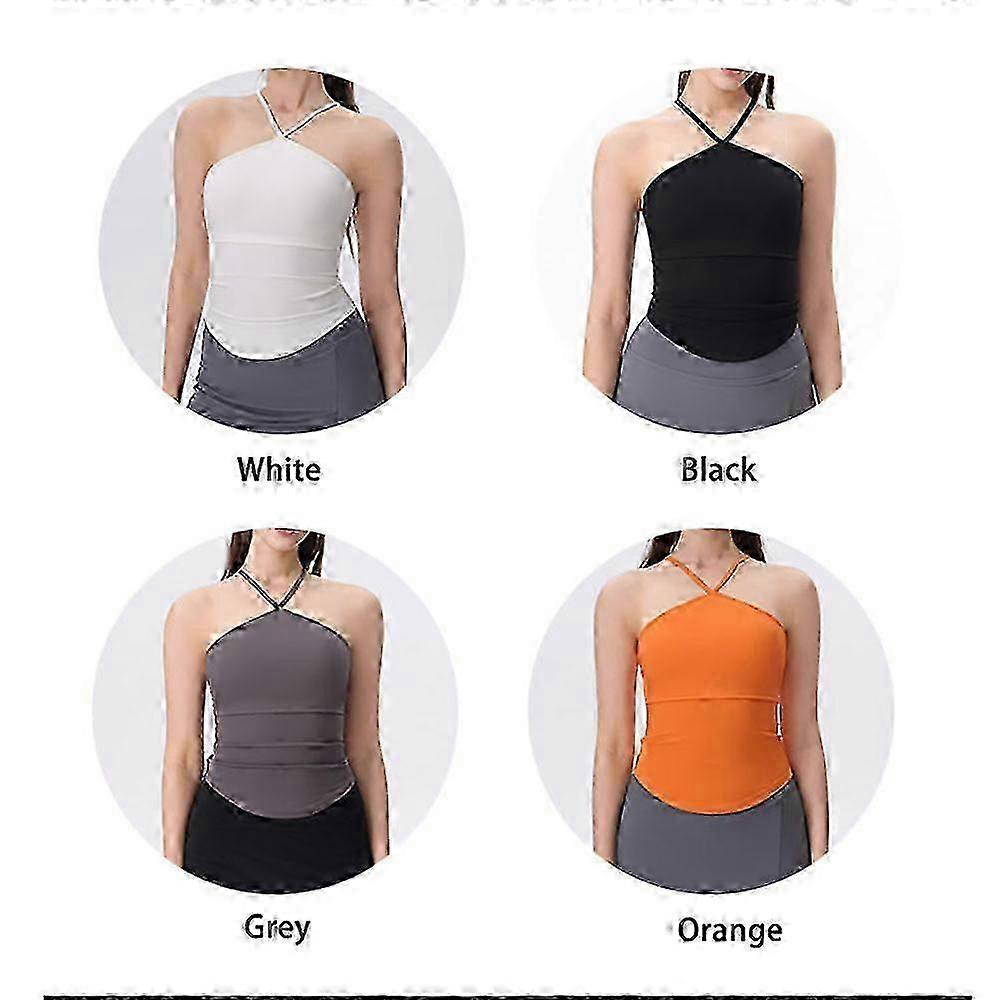 Ladies' yoga tops, S/M/L/XL, with built-in bra pads, form-fitting style