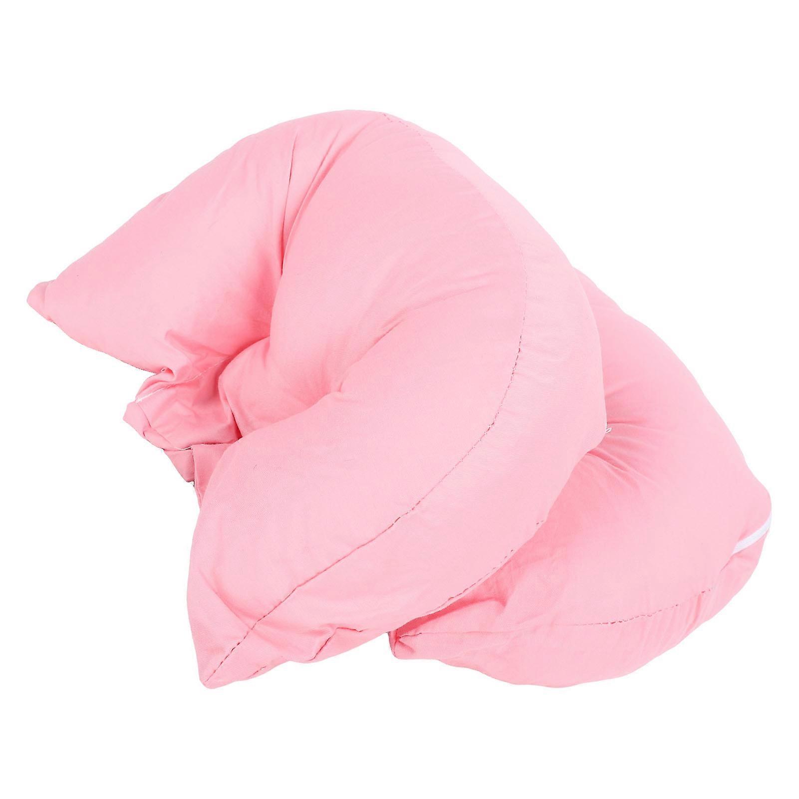 Adjustable Pregnancy Support Pillow for Sleeping Napping Pink Cotton