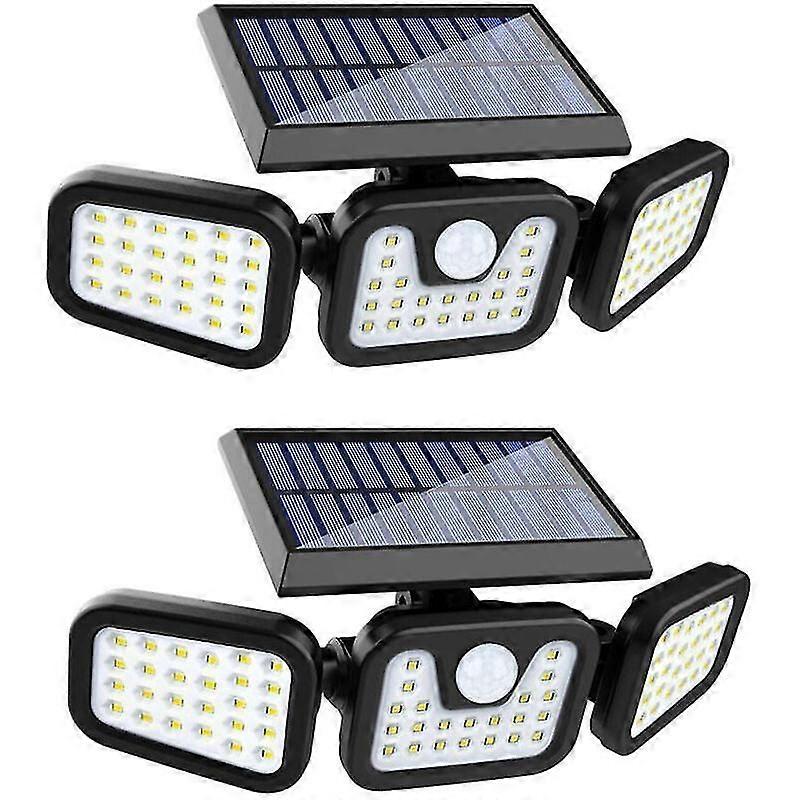 Unbrand Outdoor Solar Lamp (pack of 2) 74 LED waterproof IP65 360 wide angle lighting solar light wi