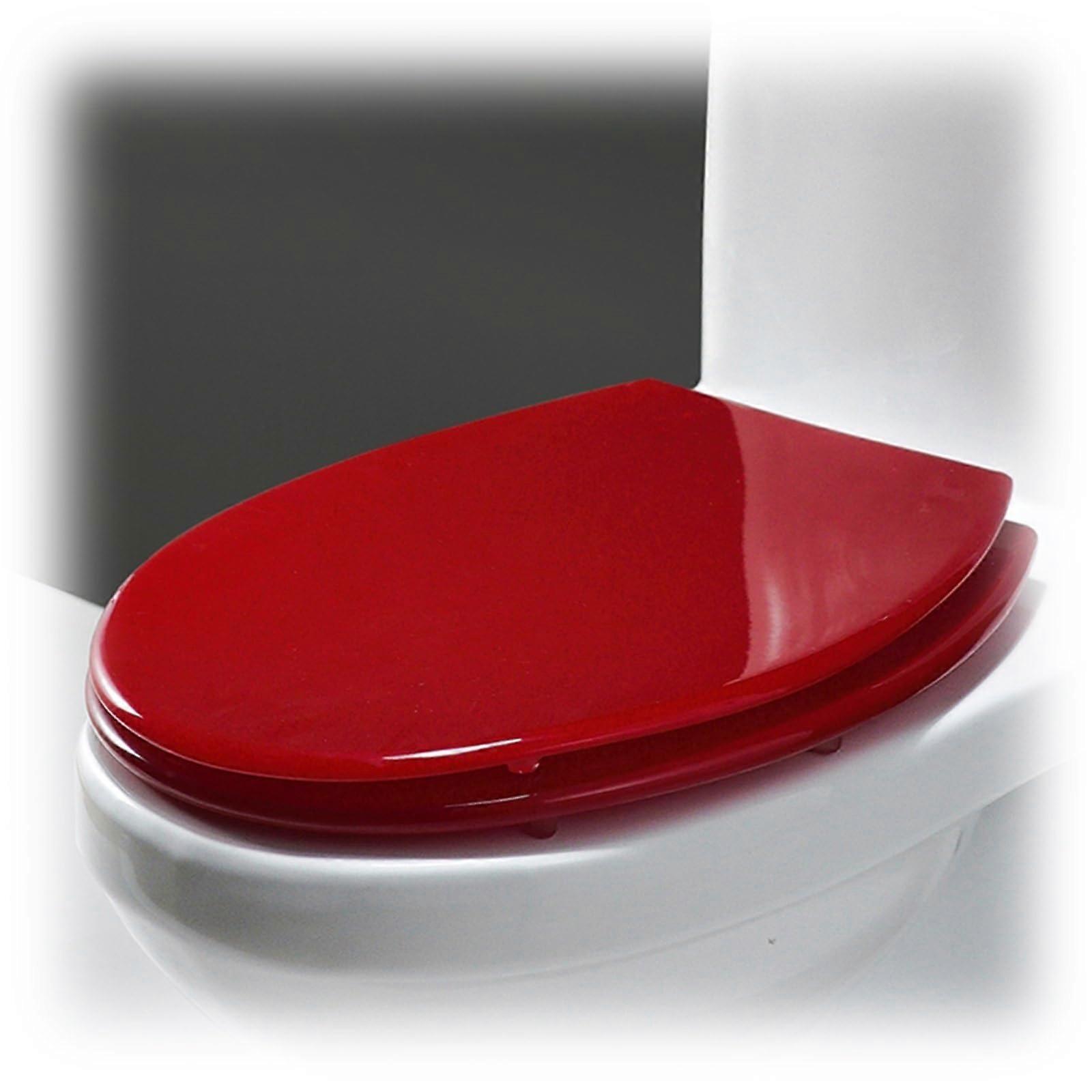 Glitter Toilet Seat Soft Close Quick Release 360 Degree Adjustable Stainless Steel Hinge Easy Install Red 36 X 42 cm