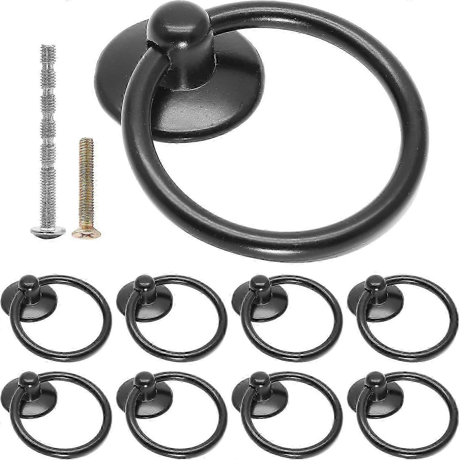 Cabinet Pull Handles Black Pull Ring Knobs