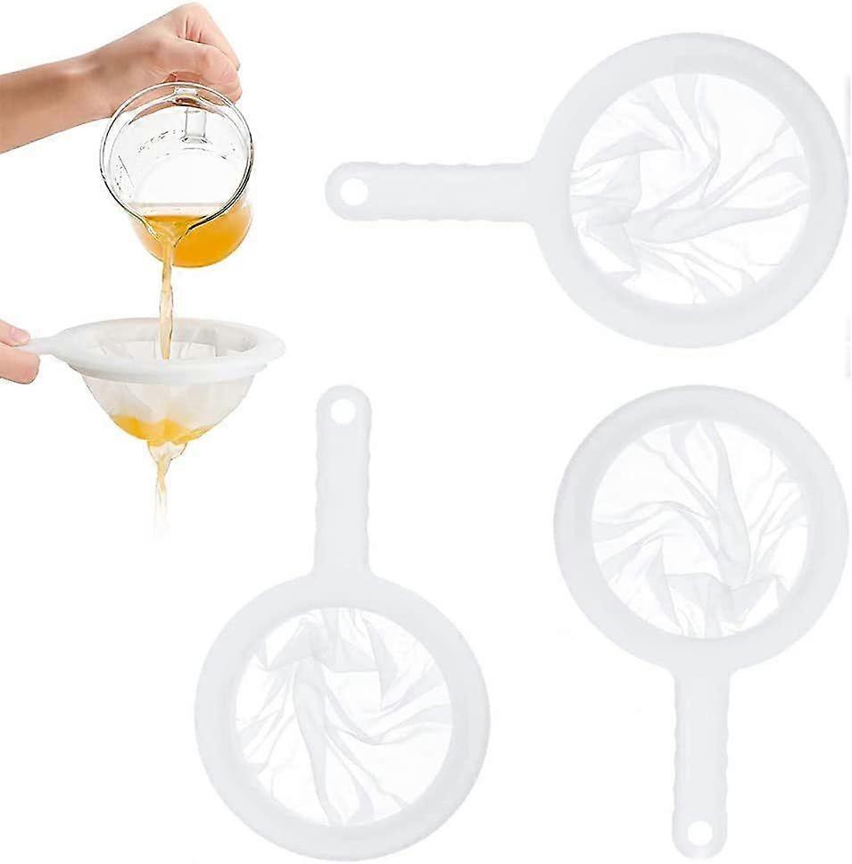 3 Pieces Fine Mesh Filter, Kitchen Mesh Filter, Nylon Kitchen Filter, Plastic