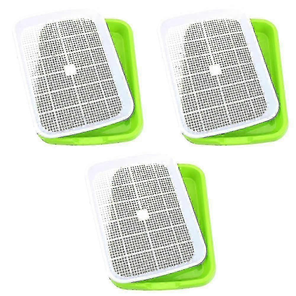 Seed sprouter tray 3 pcs with plastic shelf for soilless growing