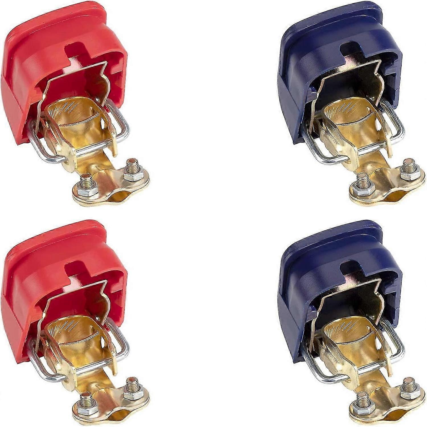 Car connector switch removable battery clips (red & blue) 4 pieces