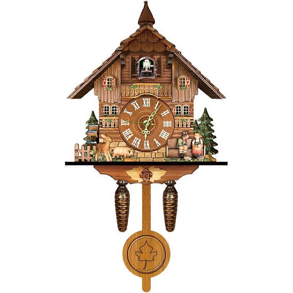 Forest Bird Clock Home Wall Mounted Clock Cuckoo Clock Wooden Clock Retro Nordic Style