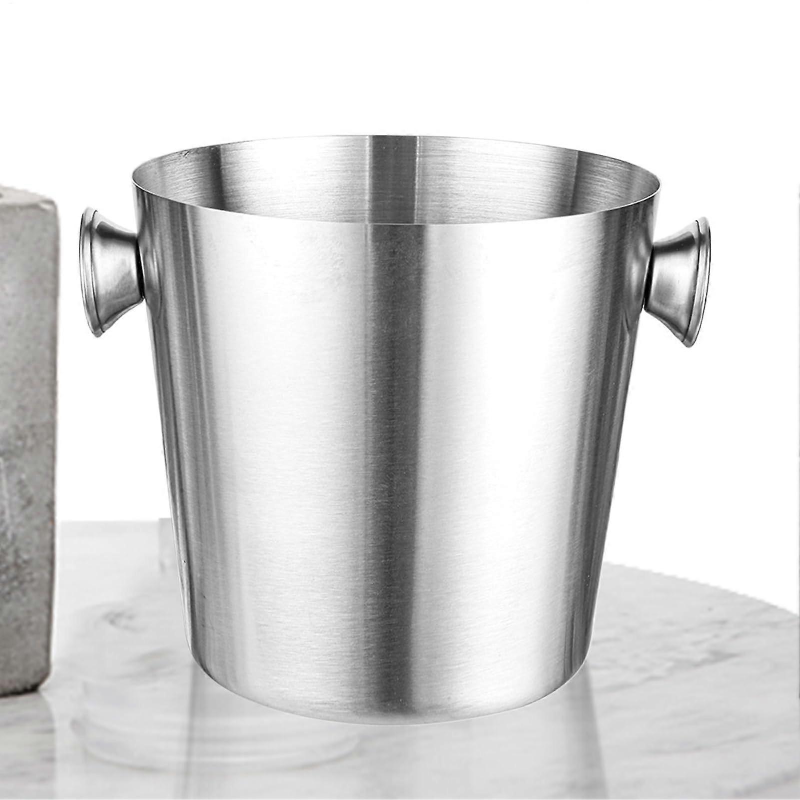 Ice Bucket 2 L Stainless Steel Wine Chiller With Drain Handle Insulated Party Cooler For Gardens