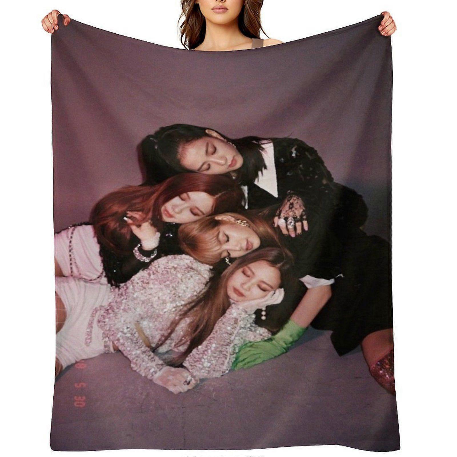BLACKPINK رمي بطانية هدية ، بطانية من الفانيلا ، مناسبة للرجال والنساء ، مناسبة لجميع الفصول ، بطانية دافئة ، ديكور منزلي (104) 125x100 سم