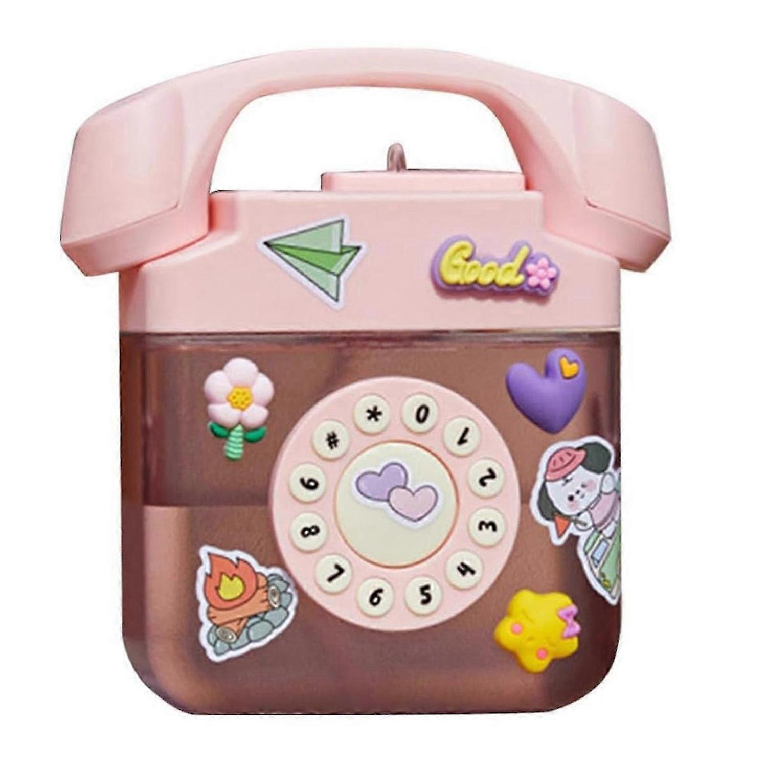 Creatives Retro Telephone Shape Water Bottle,Drinking Bottles(Pink)