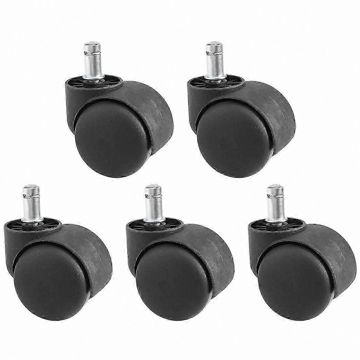 Black 50mm Office Chair Casters - Set of 5 for Smooth Rolling Replacement