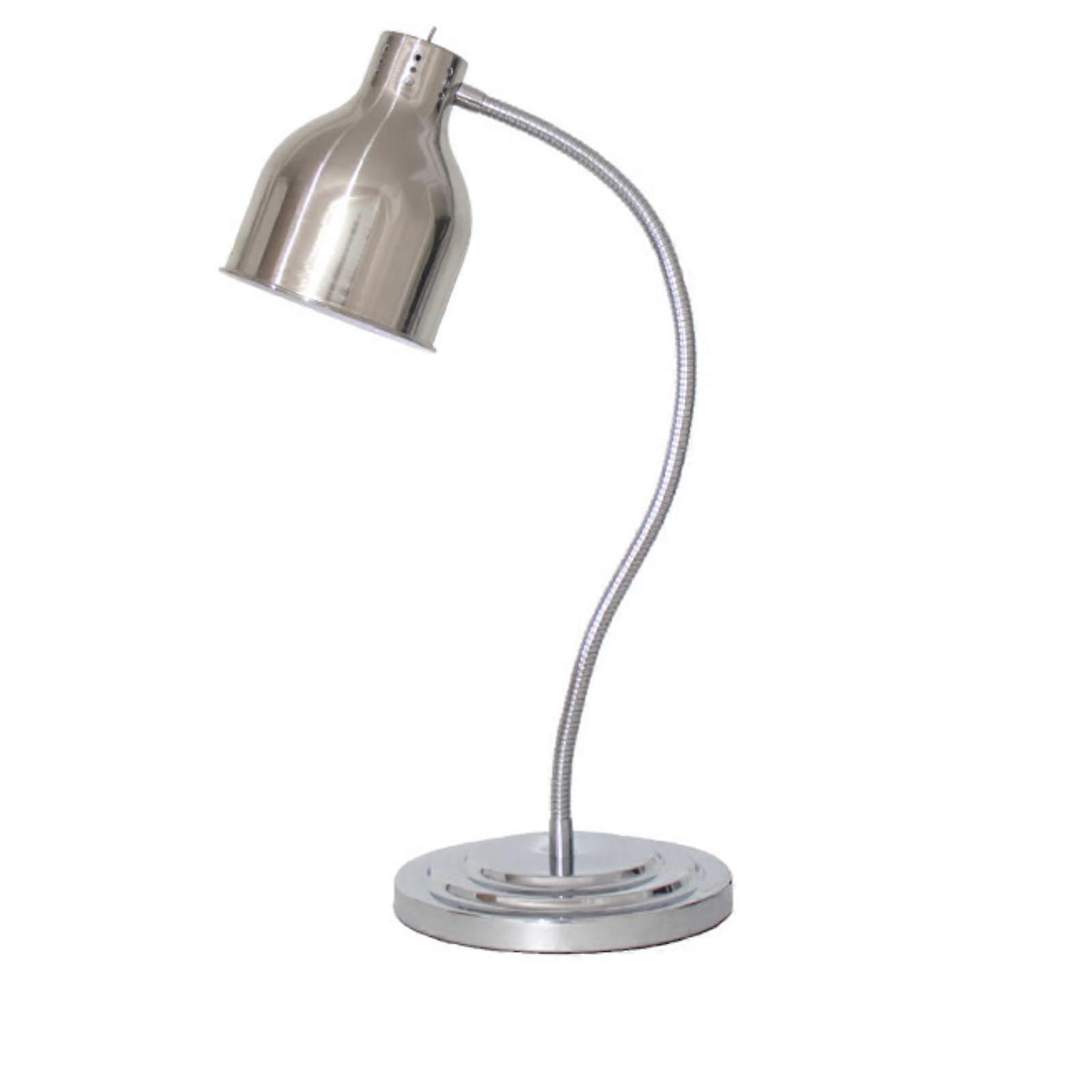 Food Heat Lamp Single Or Double Head Stainless Steel Food Warming Light For Restaurant Kitchen Cafeteria Silver