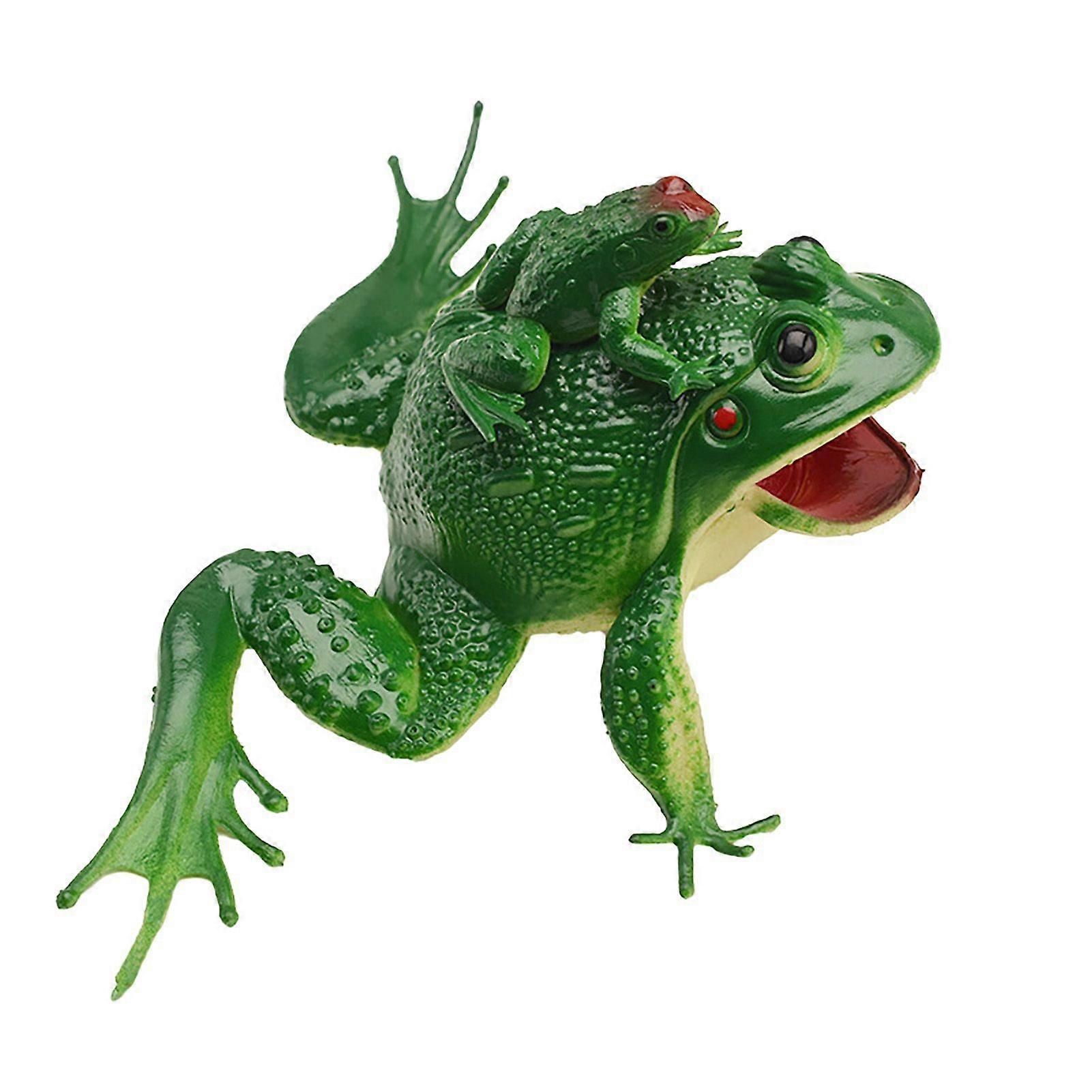 Frog Model Toy Simulation Sound Frog Model Mother and Child Frog Toad Fake Frog Props for Kids Children