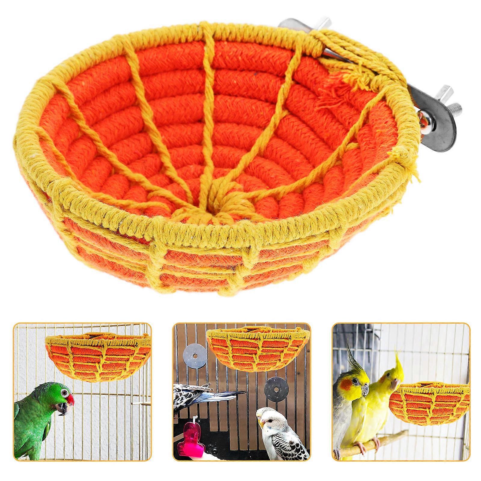 Hand-Woven Bird Nest for Breeding 2Pcs Cotton Rope Small Birds Nest