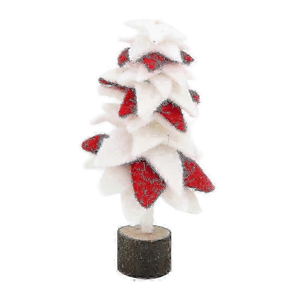 Mini Christmas Tree Decor Xmas Home Desktop Decoration Photographing PropsWhite and Red