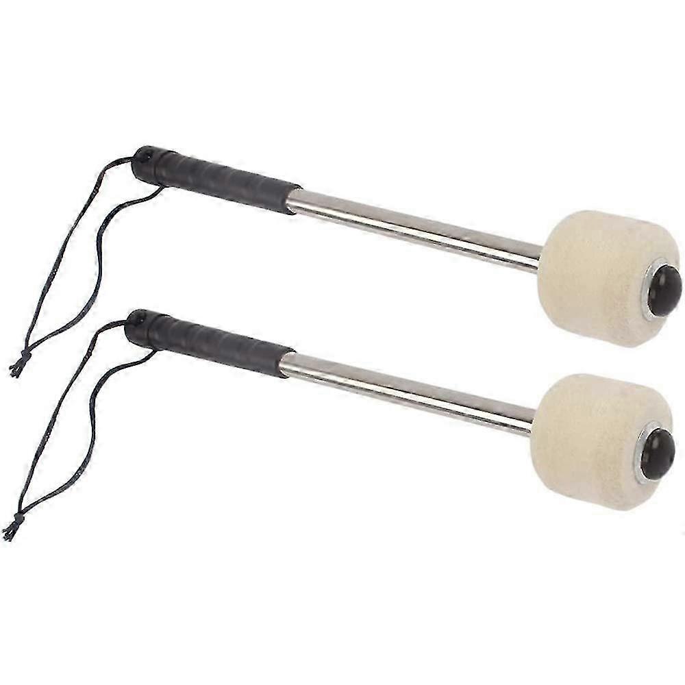 2pcs Bass membranophone Mallet Stick with Wool Felt Head Percussion Accessory