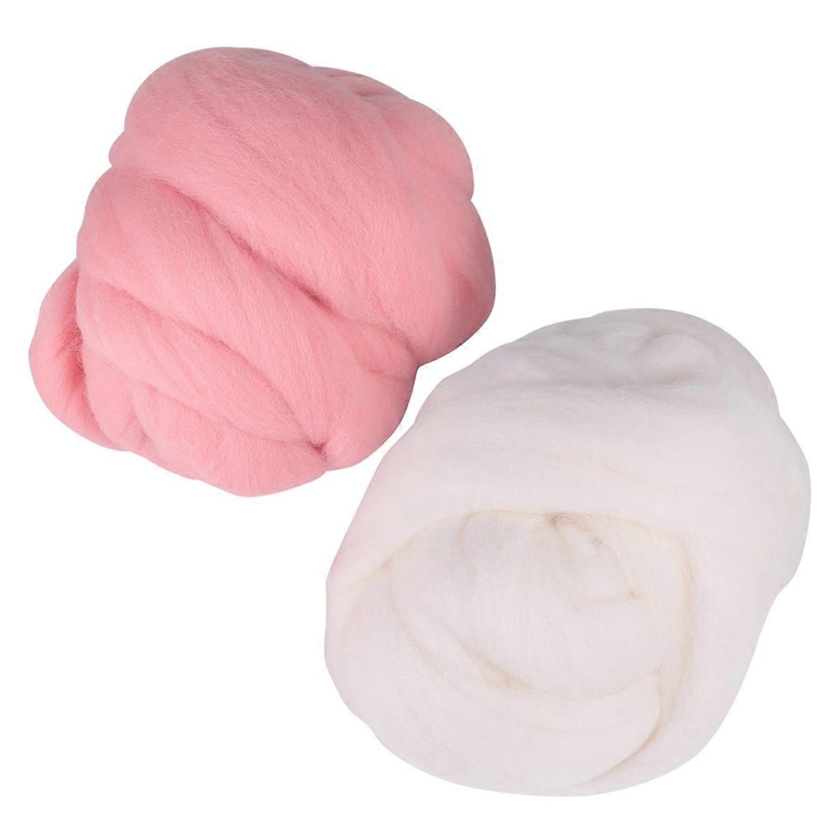 DIY Wools Felt Hand-Knitted Wool Materials for Craft 2 Rolls Assorted Color