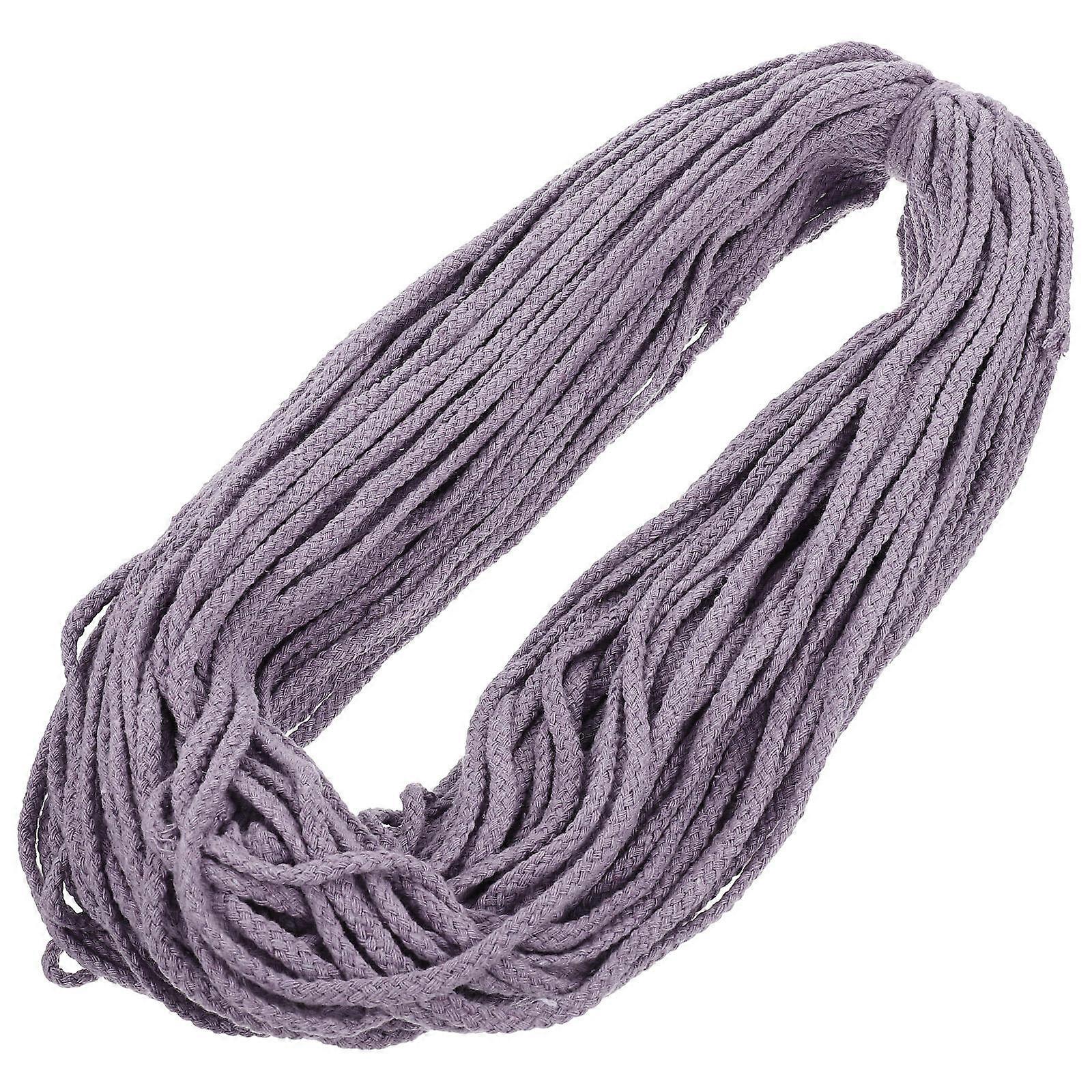 Cotton Rope Hand Woven Rope for DIY 1 Roll Purple Color Thread