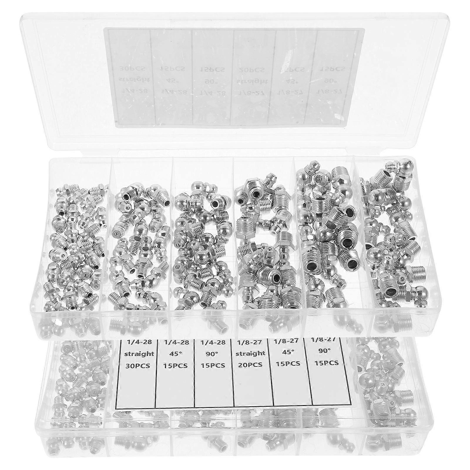 Oil Nozzle Connector Hydraulic Grease Fitting Kit for Machine Use 220Pcs