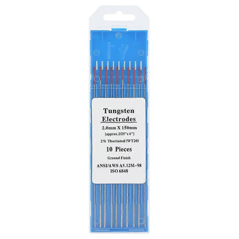 WT20 Tungsten Electrode Professional Tig Rod 2% Thoriated for Tig Welding Machine(2.0mm*150mm)