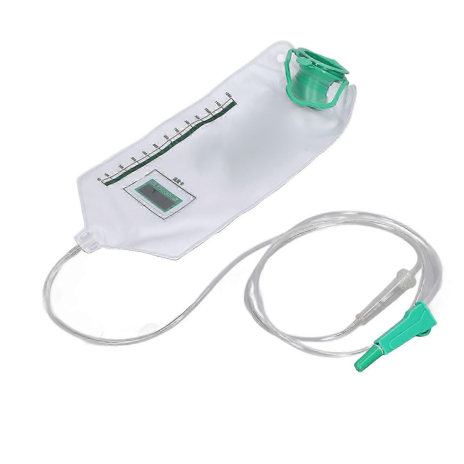 Enema Bag Kit Reusable Large Capacity Home Enema Bag compatible Colon Cleaning 1200ml with 10 Tube Head