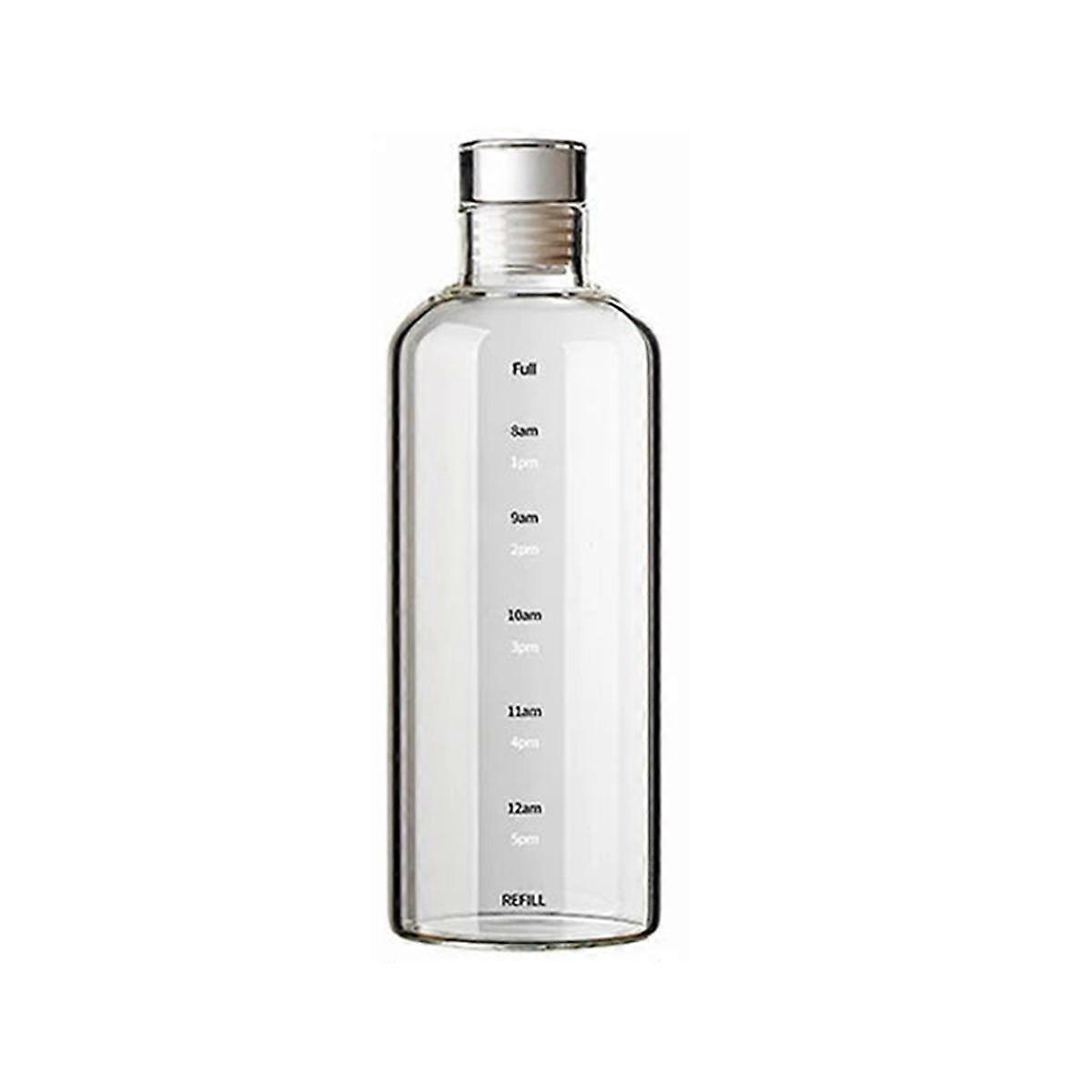 1000ml Glass Sport Water Bottle with Time Scale Portable Water Container Sealed Brewing Wine Bottle Water Bottle