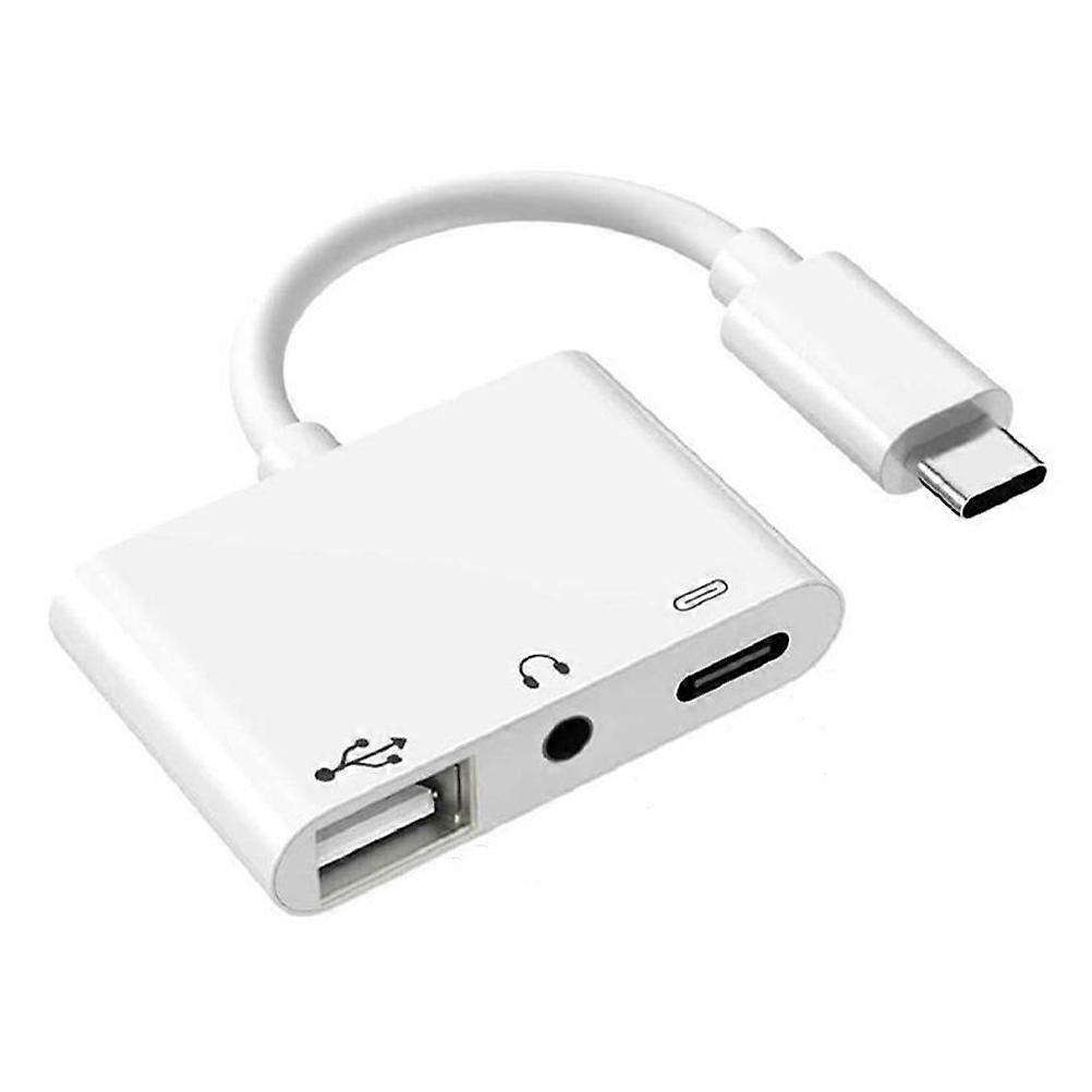Practical Type-C Headphone Adapter 3-in-1 for Home Use Earphone Adapter